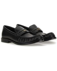Burberry - Moccasin Cadet Calf Grain Leather Loafers - Lyst