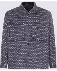 Kiton - White And Blue Wool And Silk Blend Shirt - Lyst