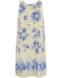 Twin Set - Floral Print Linen Blend Dress - Lyst