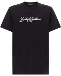 Dolce & Gabbana - Dolce & Gabbana Logo Embroidery T-Shirt - Lyst