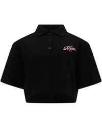MSGM - Polo Shirt Cropped Cotton - Lyst