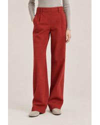 Brunello Cucinelli - Wide Leg Cotton Blend Trousers - Lyst