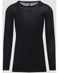 Rick Owens - Cotton Ribbed Long Sleeves T-Shirt - Lyst