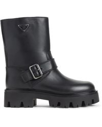 Prada Jacquard Boots in Black | Lyst