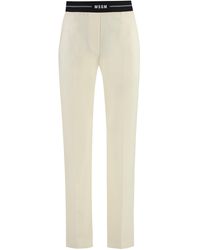 MSGM - Wool Trousers Virgin Straight - Lyst