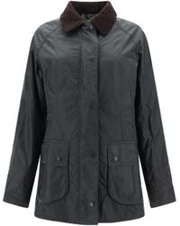 Barbour - Breadnell Waxed Jacket Sage - Lyst