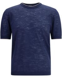 Brooksfield - Short-Sleeved Linen Blend Shirt Linen; Polyester T-Shirts - Lyst