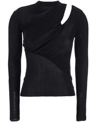 Self-Portrait - Long Sleeve Knit Top - Lyst