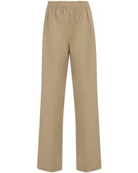 Prada - Cotton Wide-Leg Pant - Lyst