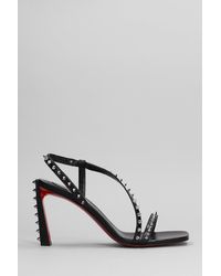 Christian Louboutin Rosa Condora 85 Studded Leather Sandals in Black