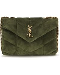 Saint Laurent - Loulou Puffer Toy Suede Shoulder Bag Calf Leather Bos Taurus Wallet - Lyst
