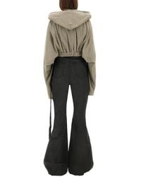 Rick Owens - Cropped Hooded Tunic Sweatshirt Cotton Sweatshirts - Lyst