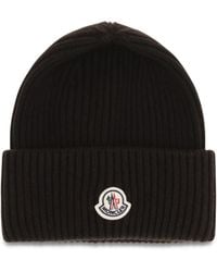 Moncler - Wool And Cashmere-Blend Beanie Hats E Hairbands - Lyst