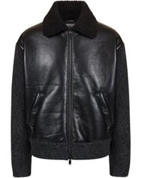 Iceberg - Faux Leather Bomber Jacket - Lyst