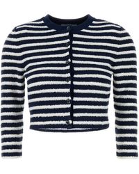 Prada - Embroidered Boucle Cardigan - Lyst