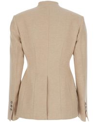 Tela - Double-Breasted Jacket With V-Neck - Lyst