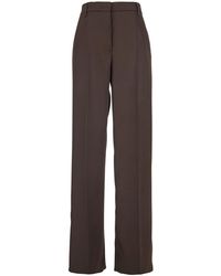 Le Plain - Satin Tailored Pants With Front Pleats For Polyester Trousers - Lyst