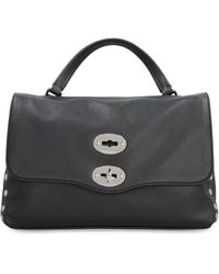 Zanellato - Grained Leather Handbag With Decorative Studs And Removable Shoulder Strap - Lyst