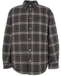 Off-White c/o Virgil Abloh - Shirt With Logo Lettering On The Front And All-Over Check Motif - Lyst