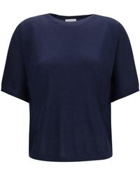 Brunello Cucinelli - Short-Sleeve Cashmere And Silk Sweater - Lyst