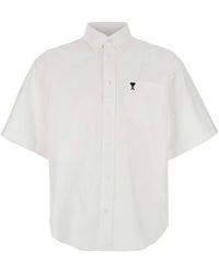 Ami Paris - 'Boxy' Button Down Collar Shirt With Adc Embroidery In - Lyst