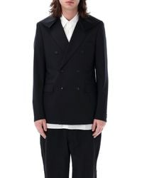 Comme des Garçons - Double-Breasted Blazer With Satin Collar - Lyst
