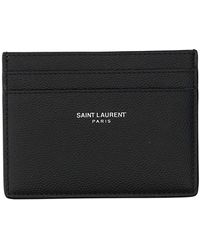 Saint Laurent - Grain Leather Card Case - Lyst