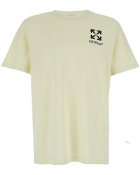 Off-White c/o Virgil Abloh - Light Crew-Necktshirt With Logo On Front - Lyst