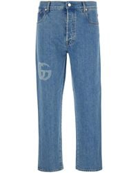 Gucci - Light- Five-Pcoket Jeans With Double G Detail On Front And Back - Lyst