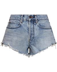 Balenciaga - Bleach Light Organic Vintage Denim Mini Shorts - Lyst