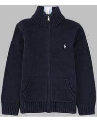 Polo Ralph Lauren - Full-Zip Mock Neck Cotton Sweater - Lyst