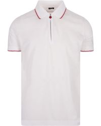 Kiton - Piqué Polo Shirt With Zip - Lyst