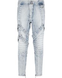 Balmain - Light Multi-Strap Denim Pants - Lyst