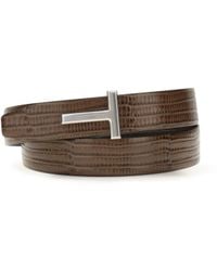 Tom Ford - Reversible T Icon Belt Calf Leather Bos Taurus E Braces - Lyst