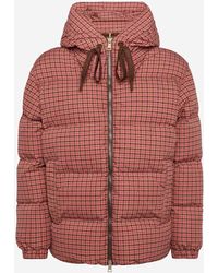 Mc2 Saint Barth - Hooded Down Padded Jacket Geneve With Pied De Poul Print - Lyst