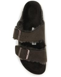 Birkenstock - Arizona Shearling Sandals Upper: Suede; Sole: Rubber - Lyst