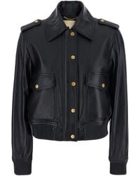 Michael Kors - Jacket With Classic Collar Ans Ribbed Elastic Trims - Lyst