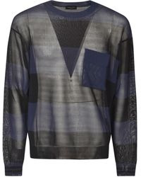 Roberto Collina - Stripe Pattern Ribbed Sweatshirt - Lyst