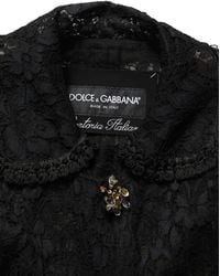 Dolce & Gabbana - Black Embellished Guipure Lace Coat Jacket - Lyst