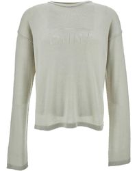 Rick Owens - Grey Long Sleeve Top With Cunt Writing In Wool Man - Lyst