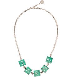 Marni - Chain Necklace With Branded Dice-Shaped Charms - Lyst