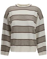 Brunello Cucinelli - Beige Wool Oves Aries Sweatshirt - Lyst