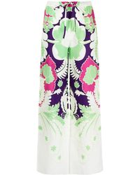 Valentino - Printed Wide-Leg Trousers - Lyst