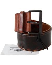 Ermanno Scervino - Elegant Dark Leather Belt With Vintage Buckle - Lyst