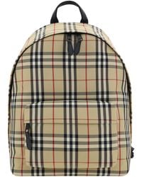 Burberry - Check Motif Nylon Backpack - Lyst