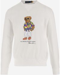 Ralph Lauren - Cotton Blend Sweatshirt With Polo Bear Pattern - Lyst