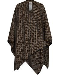 Fendi - Poncho Ff Jacquard Wool And Silk Capes - Lyst