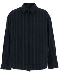 Juun.J - Jacket With Classic Collar And All-Over Stirped Motif - Lyst