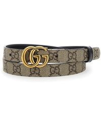 Gucci - Reversible Slim Belt Gg Marmont Polyurethane - Lyst
