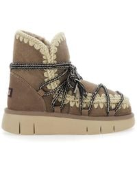Mou - Ankle Boots With Lace Closure And Tassel Detail - Lyst